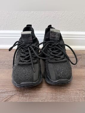 Steve Madden Black Sparkle Knit Sneakers